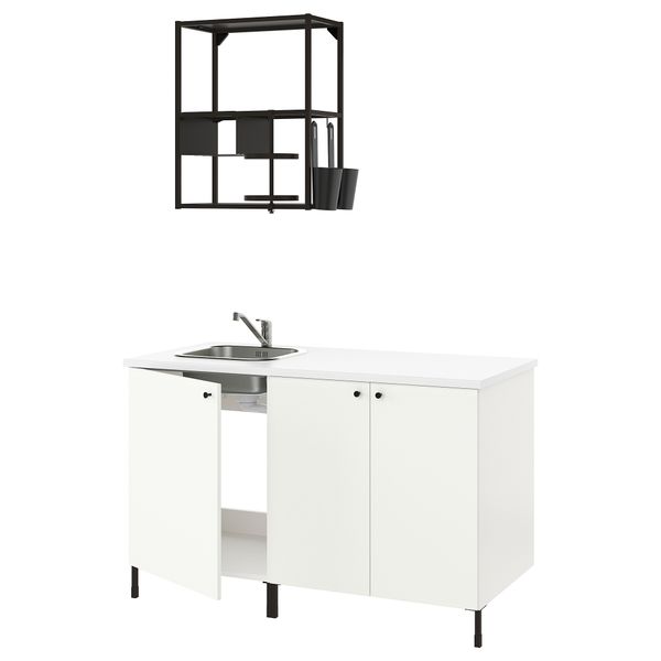 Кухня, антрацит, белый, 143x63.5x222 см IKEA BEGIVENHET БЕГИВЕНХЕТ 693.372.50 - фото 2