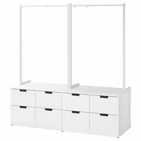NORDLI Комод с 8 ящиками - белый 160x169 см