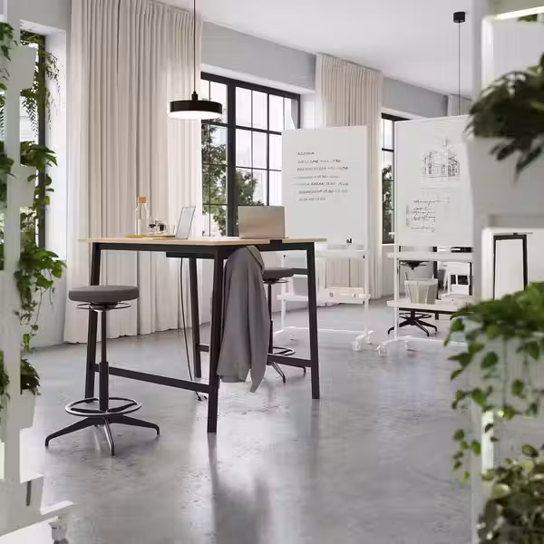 MITTZON МИТТЗОН Конференц-стол - березовый шпон/чёрный 120x108x105 см - фото 2