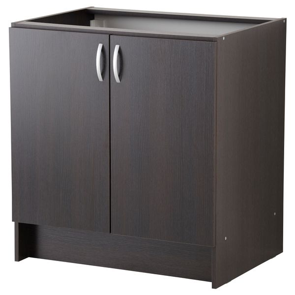 Шкаф под мойку АЛЬБРУ, черно-коричневый (80x86 см) - фото 1