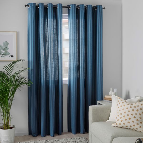 Затемняющие гардины, 2 шт., синий 145x300 см IKEA MAJRID МАЙРИД 004.698.89 - фото 4