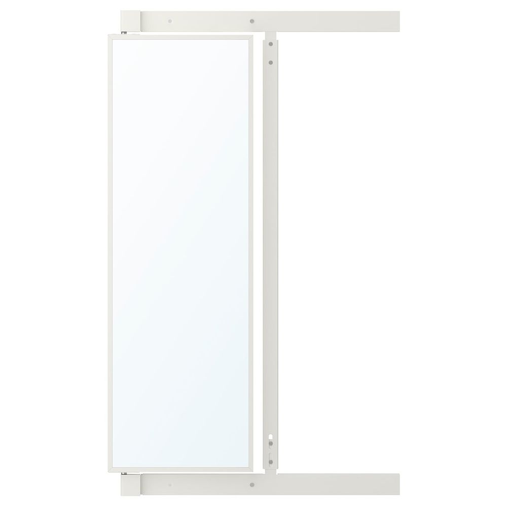 Выдвижное зеркало с крючками, белый 25x4x75 см IKEA КОМПЛИМЕНТ 604.057.76 - фото 1