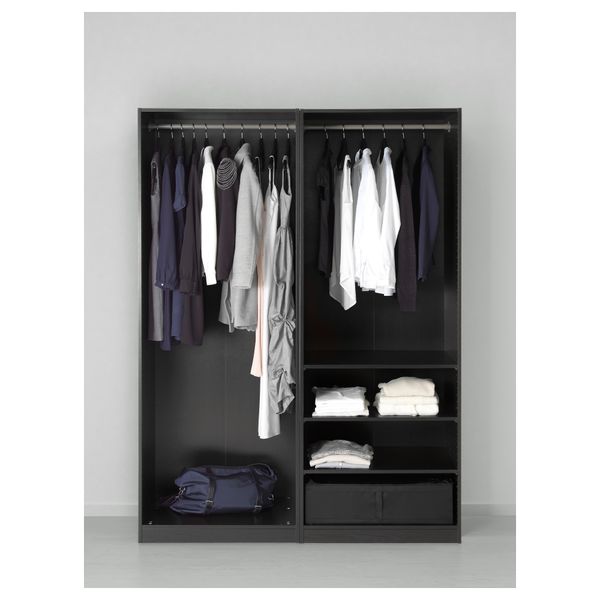 Гардероб ПАКС, черно-коричневый, Мехамн белый - схема-чертеж с размерами