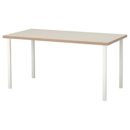 Стол, бежевый, белый, 150x75 см IKEA ЛИННМОН / ГОДВИН 792.792.59