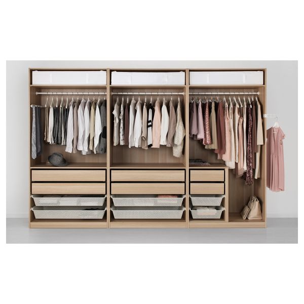 Гардероб ПАКС, под беленый дуб, Нексус Викедаль (300x60x236 см) - схема-чертеж с размерами