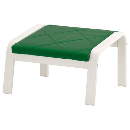 Табурет для ног ПОЭНГ, белый, Сандбакка зеленый