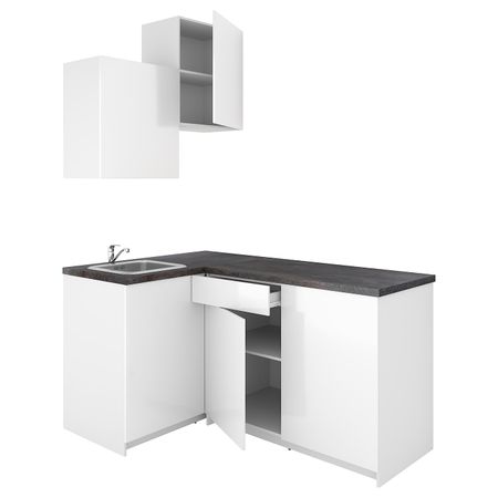 Кухня, глянцевый белый 120x180x260 см IKEA KNOXHULT КНОКСХУЛЬТ 594.045.94