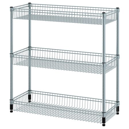 Стеллаж с 3 корзинами, оцинковка, 92x36x94 см IKEA OMAR ОМАР 804.830.75