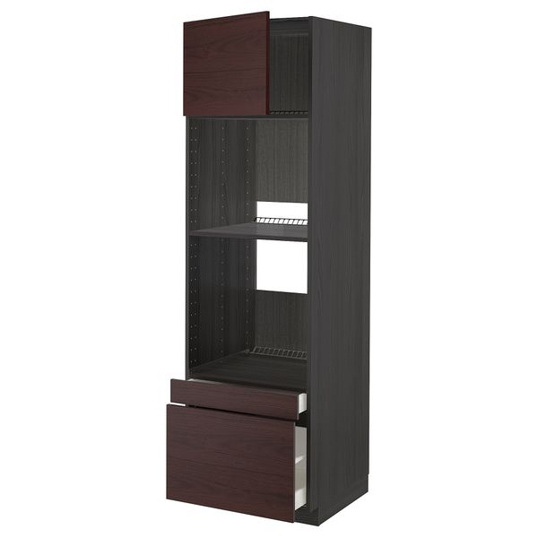 Высокий шкаф для духовки, комбинированный духовка + дверца, 2 ящика, 60x60x200 cm IKEA METOD МЕТОД, MAXIMERA МАКСИМЕРА - фото 2