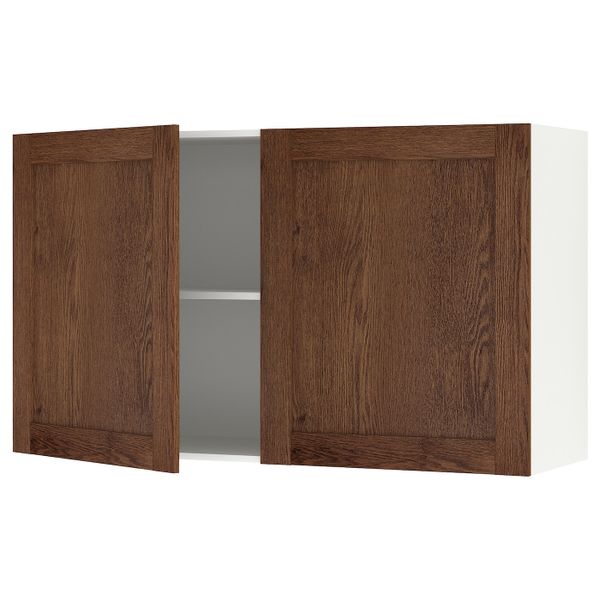 Навесной шкаф с дверями, под коричневый мореный ясень 120x75 см IKEA KNOXHULT КНОКСХУЛЬТ 904.880.01 - фото 1