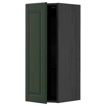 Шкаф навесной с полкой, черный/Будбин темно-зеленый 30x80 см IKEA МЕТОД 393.132.55