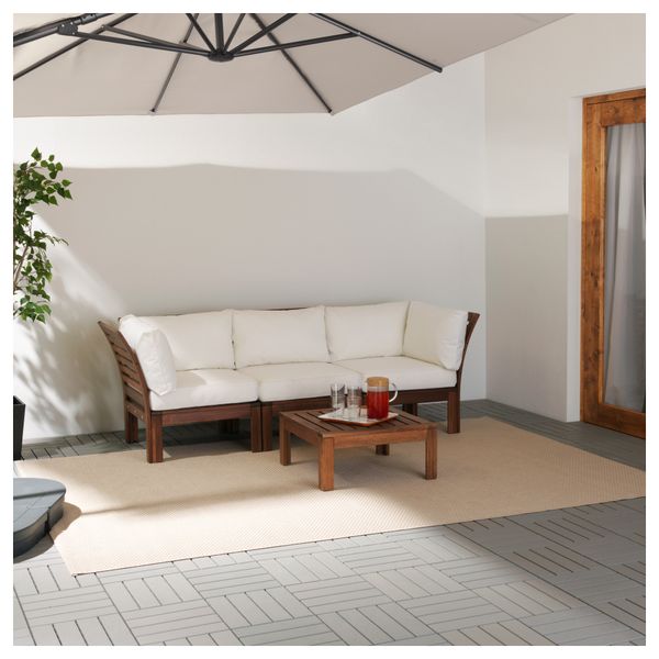 3-местный диван, садовый ЭПЛАРО, коричневая морилка, Кунгсэ белый (223x80x73 см) - фото 2