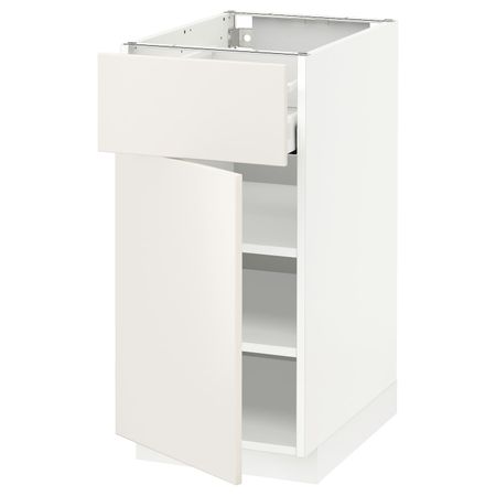 Напольный шкаф с ящиком/дверцей, белый/Веддинге белый 40x60 см IKEA METOD МЕТОД / MAXIMERA МАКСИМЕРА 294.468.02