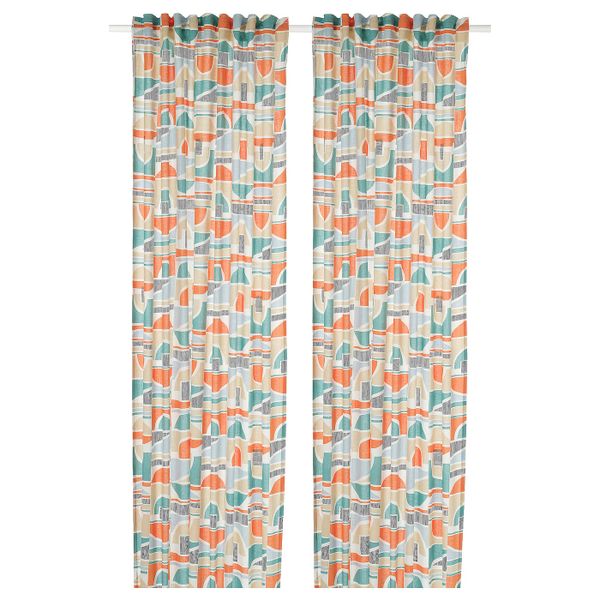 Гардины, 2 шт., разноцветный 145x300 см IKEA MARTORN МАРТОРН 604.628.23 - фото 1