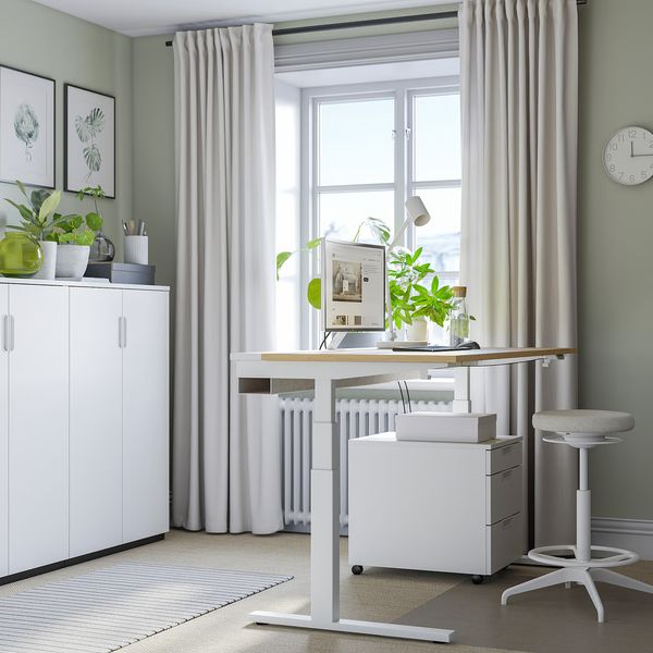 MITTZON Стол/трансф - электрический дубовый шпон/белый 160x80 см - фото 5