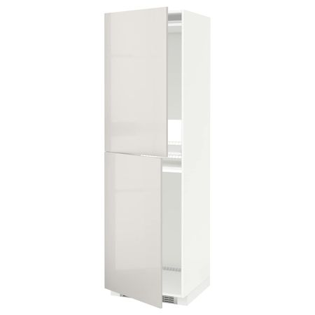 Высокий шкаф для холодильник/мороз, белый/Рингульт светло-серый 60x60x200 см IKEA METOD МЕТОД 092.329.96