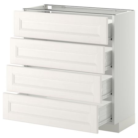 Напольный шкаф 4 фронтальных панели/4 ящика МЕТОД / ФОРВАРА, белый, Лаксарби белый