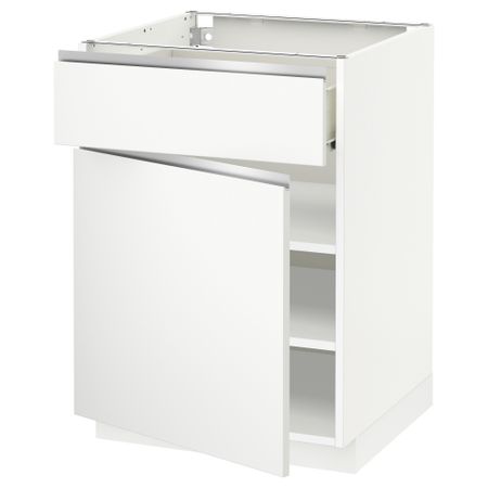 Напольный шкаф с ящиком, дверью МЕТОД / ФОРВАРА, белый, Нодста белый