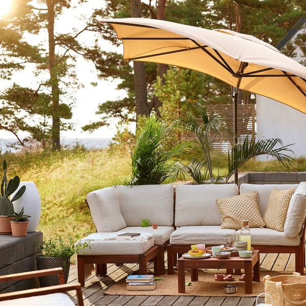 Зонт от солнца с опорой, наклонный бежевый/темно-серый 330x240 см IKEA SEGLARÖ СЕГЛАРО / SVARTÖ СВАРТО 192.290.07 - схема-чертеж с размерами