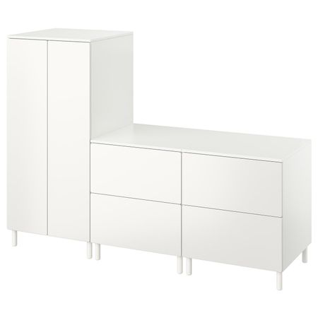 Гардероб, белый белый/с 2 комодами 180x57x133 см IKEA SMÅSTAD СМОСТАД / OPPHUS ОПХУС 794.850.04