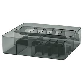 VISSLAÅN Коробка с отделениями - серый 32x31x9 см