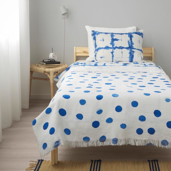 Плед ТЭНКВЭРД, белый/синий (130x170 см) - фото 3