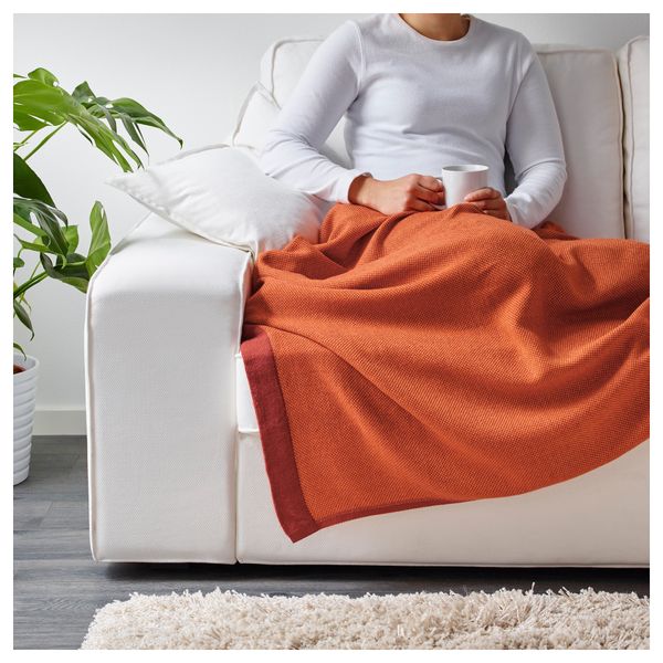 Плед ХЕНРИКА, темно-оранжевый (120x180 см) - фото 4