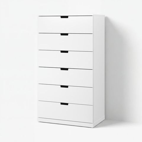 NORDLI Комод с 6 ящиками - белый 80x145 см