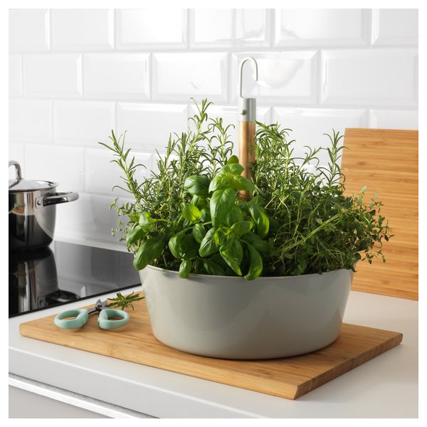 Кашпо подвесное БИТТЕРГУРКА, серый - схема-чертеж с размерами