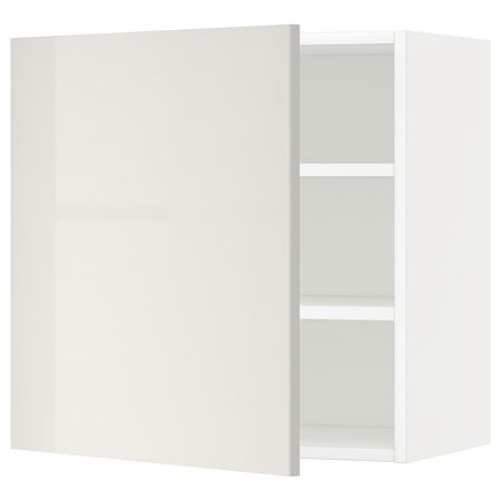 METOD Навесной шкаф с полками - белый/Ringhult светло-серый 60x60 см