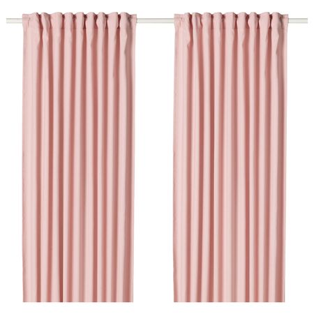 Затемняющие гардины, 2 шт., светло-розовый 145x300 см IKEA HANNALENA ХАННАЛЕНА 504.095.48