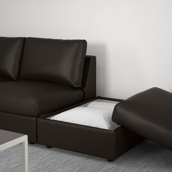 4-местный угловой диван, с открытым торцом, Фарста черный IKEA ВИМЛЕ 592.114.92 - фото 3