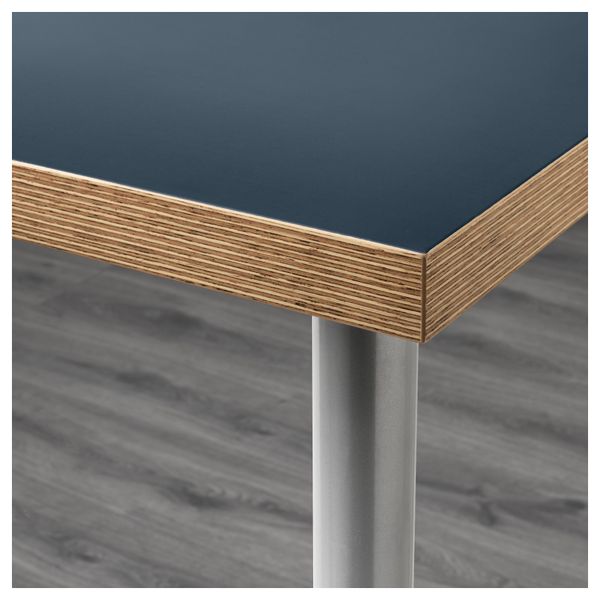 Стол ЛИННМОН / АДИЛЬС, синий, серебристый (150x75 см) - схема-чертеж с размерами