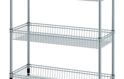 Стеллаж с 3 корзинами, оцинковка, 92x36x94 см IKEA OMAR ОМАР 804.830.75