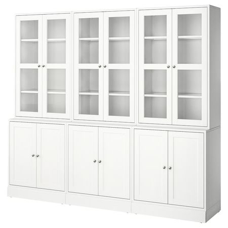 HAVSTA Комбинация для хранения с сткл двр - белый 243x47x212 см