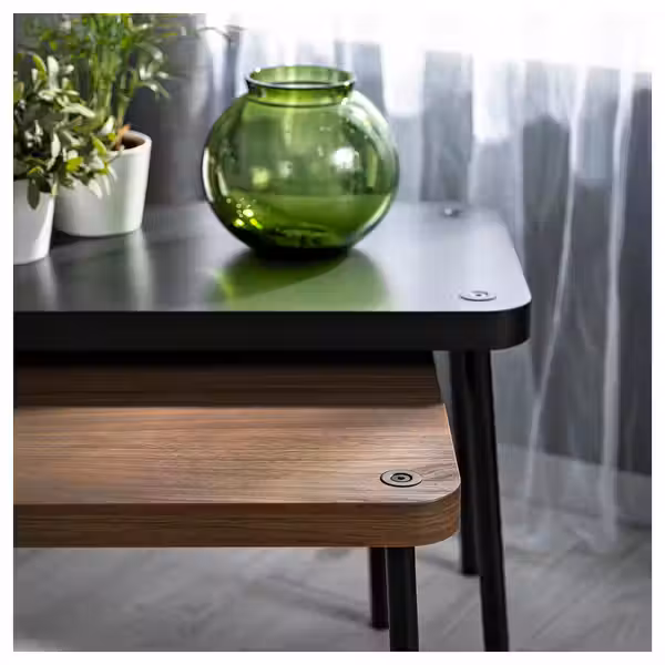 SONHULT СОНХУЛЬТ Комплект столов, 2 шт - серый/под грецкий орех - фото 8