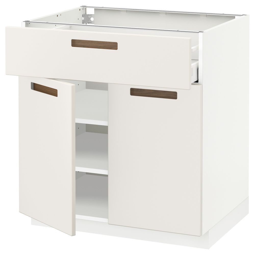 Напольный шкаф + ящик, 2 дверцы МЕТОД / МАКСИМЕРА, белый, Мэрста белый - схема-чертеж с размерами