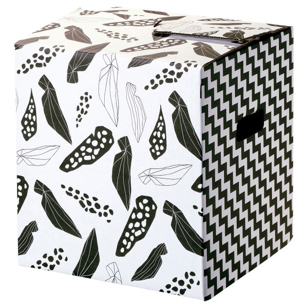 Упаковочная коробка, белый/черный, 33x33x35 см IKEA ОМБЮТЕ 904.466.62 - фото 1