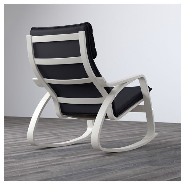 Кресло-качалка ПОЭНГ, белый, Ранста черный - фото 3