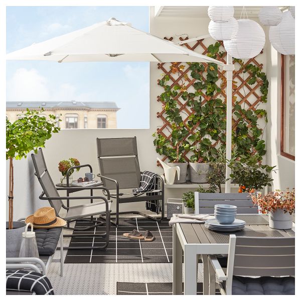 Ковер безворсовый, для/дома/улицы, черный-белый 200x200 см IKEA SVALLERUP СВАЛЛЕРУП 904.352.15 - фото 6