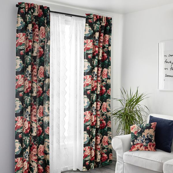 Чехол на подушку, черный/разноцветный 40x40 см IKEA LEIKNY ЛЕЙКНИ 205.086.63 - фото 8