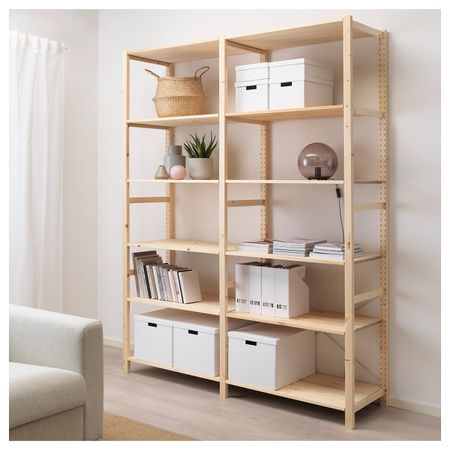 2 секции/полки, сосна 174x50x226 см IKEA IVAR ИВАР 992.483.56