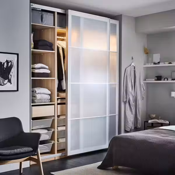 PAX 2 каркаса гардеробов - под беленый дуб 200x35x236 см - фото 2