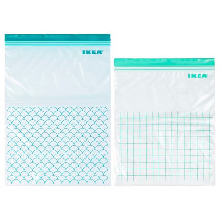 Пакет закрывающийся, бирюзовый/светлая бирюза IKEA ISTAD ИСТАД 903.749.57