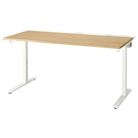 MITTZON Письменный стол - дубовый шпон белый 160x80 см