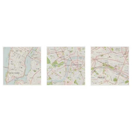 Постер, 3 шт БЬЁРНАМО, Карты городов (25x25 см)