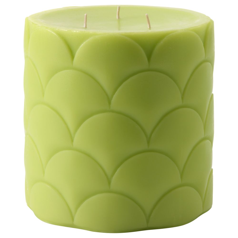 Неароматическая свеча формовая, 3 фитиля СМОРИГ, зеленый (14 см) - фото 1