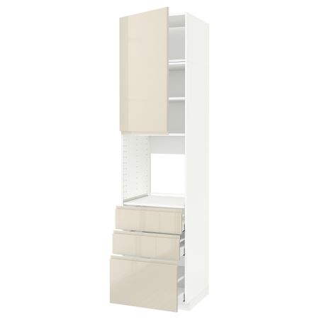 Высокий шкаф для духовки, дверь, 3 ящика IKEA METOD МЕТОД, MAXIMERA МАКСИМЕРА 594.566.82
