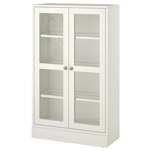 Шкаф-витрина с цоколем, 81x37x134 см, белый прозрачное стекло IKEA HAVSTA ХАВСТА 692.751.10 - фото 2