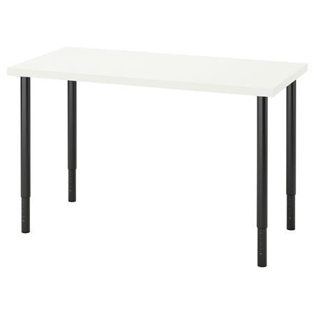 Письменный стол, белый, черный 120x60 см IKEA LAGKAPTEN ЛАГКАПТЕН / OLOV ОЛОВ 694.167.75